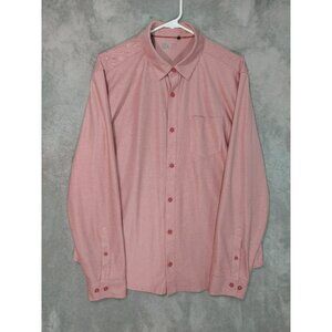 VRST Shirt Mens Large Pink Long Sleeve Button Up 4 Way Stretch Moisture Wicking
